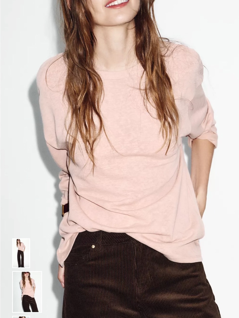 Zara Dusty Pink Crewneck Sweatshirt